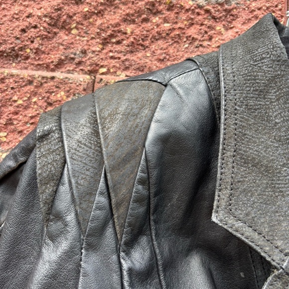 Vintage Leather Jacket Womens Large Maggie Lawrence Sport Edgy Moto Suede Button - Picture 6 of 12